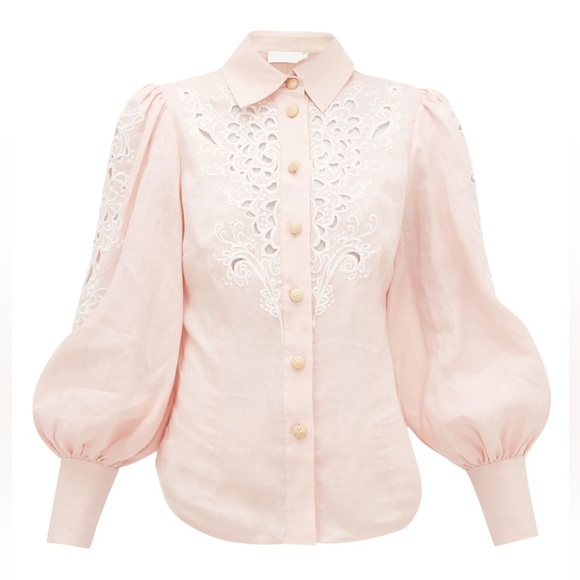 Zimmermann Freja Broderie Anglaise-Trimmed Linen Blouse & Shorts Set Sz Zimm 2 - Picture 8 of 16